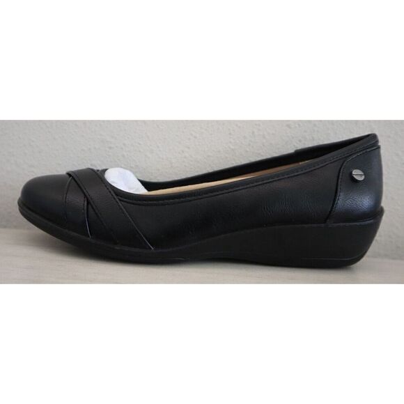 LifeStride Women's Sz 6.5W Black Tumble Faux Leather I-Loyal Flats Shoes - Picture 5 of 12